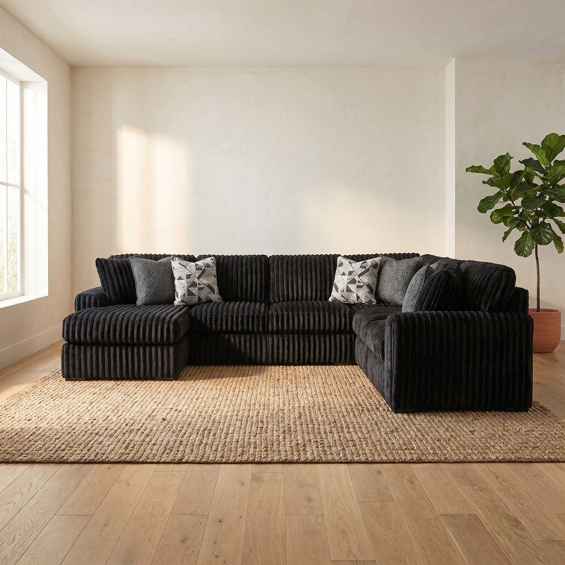 Midnight-Madness 4-Piece Sectional with Chaise