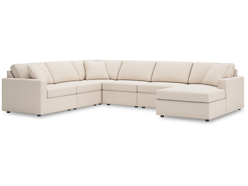 Nuvella 6-Piece Sectional - Beige (Customizable)