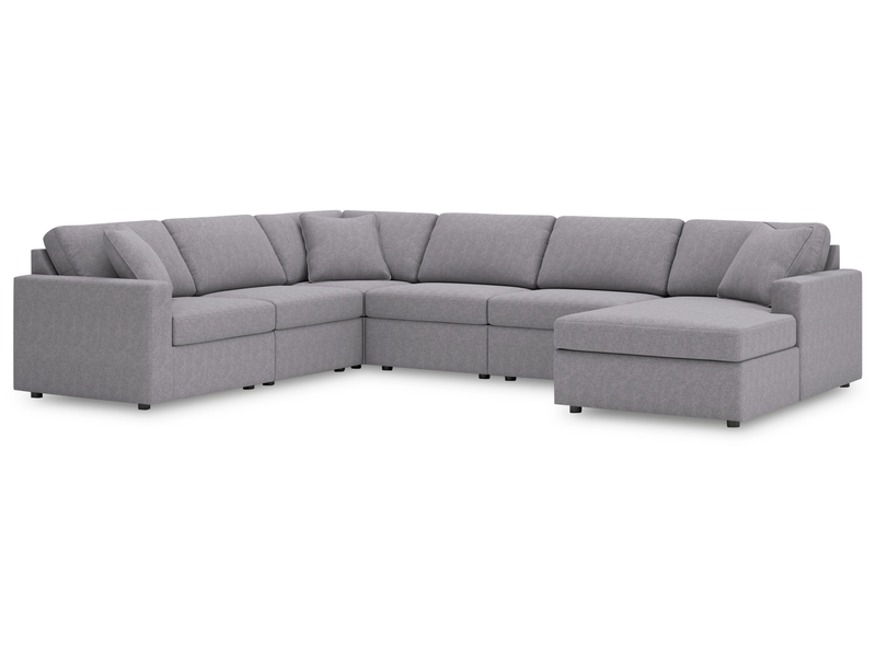Nuvella 6-Piece Sectional - Gray (Customizable)
