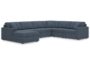 Nuvella 6-Piece Sectional - Blue (Customizable)