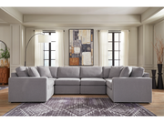 Nuvella 6-Piece Sectional - Gray (Customizable)