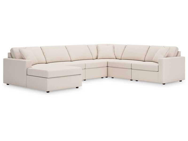 Nuvella 6-Piece Sectional - Beige (Customizable)