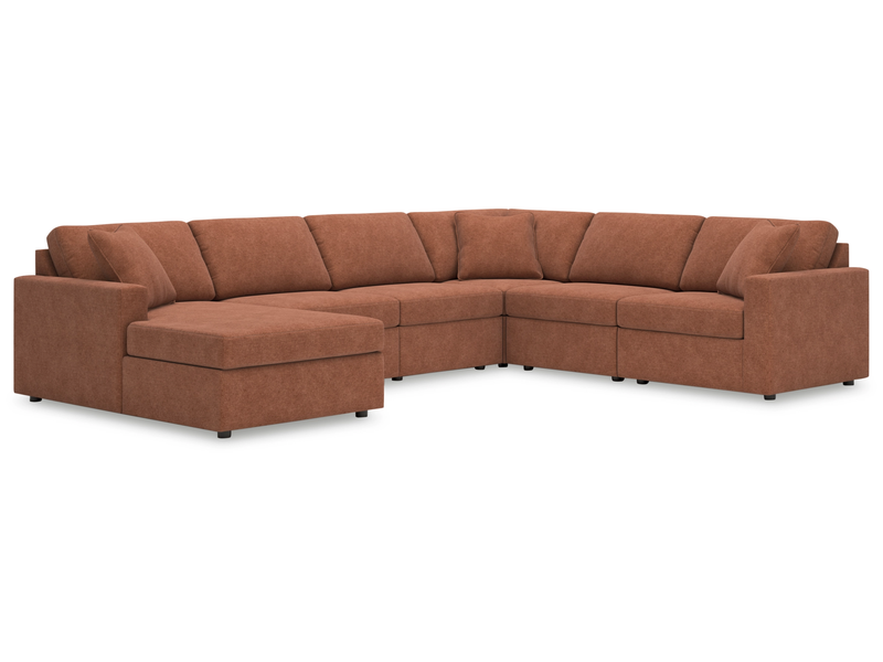 Nuvella 6-Piece Sectional - Red (Customizable)