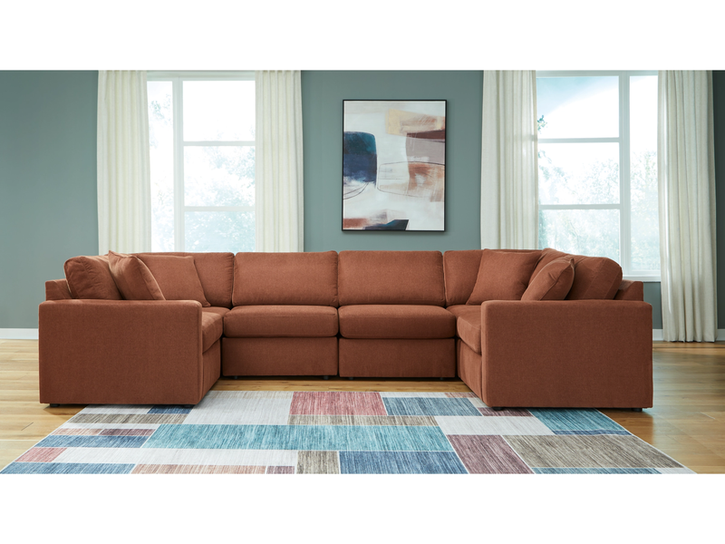 Nuvella 6-Piece Sectional - Red (Customizable)
