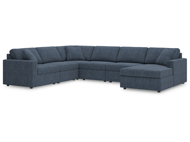 Nuvella 6-Piece Sectional - Blue (Customizable)